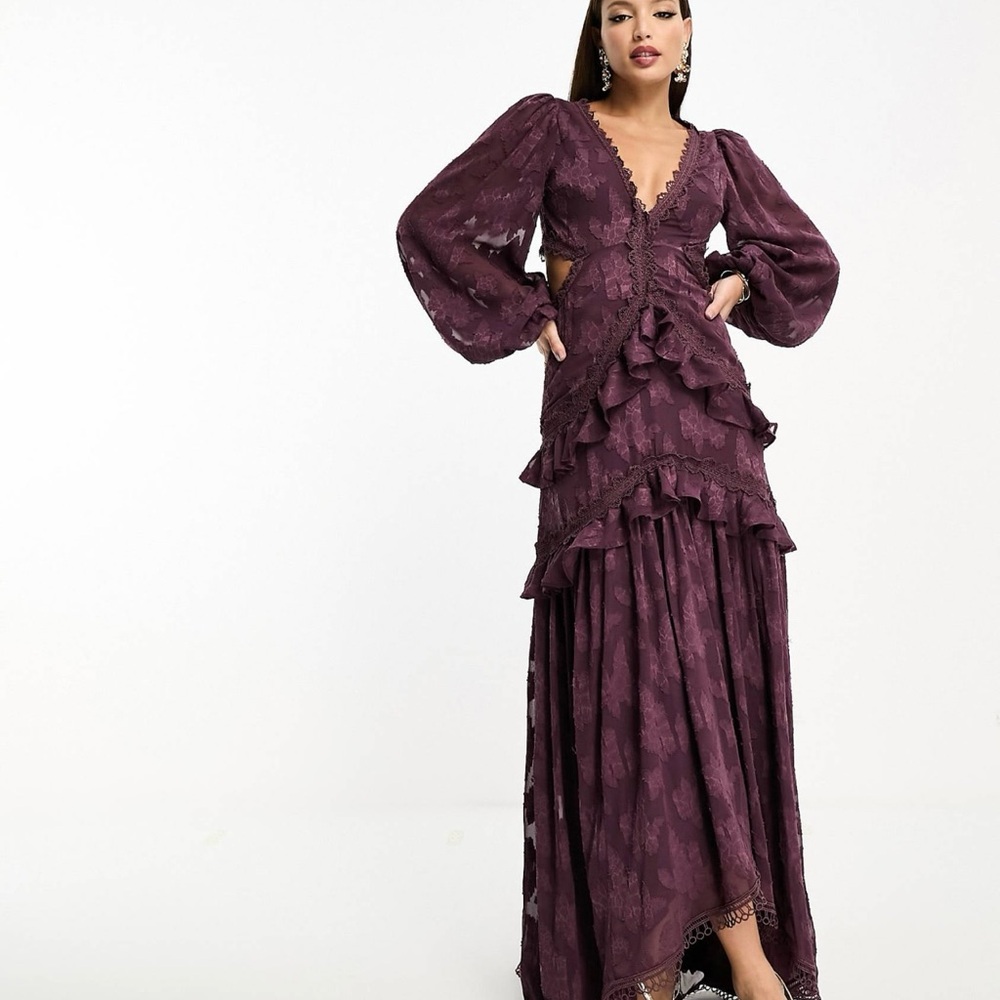 ASOS Tall jacquard cut out maxi dress